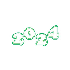 Happy new year 2024 green color design