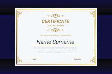 Certificate template. Elegant vector element for diploma or certificate