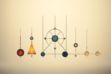minimalistic depiction of various religious symbols intersecting and converging, illustrating the unity found in spirituality.