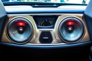 Fototapeta premium car audio system with a focus on the speakers in the doors