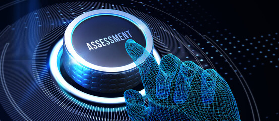 Business, Technology, Internet and network concept. Assessment analysis evaluation measure. 3d illustration