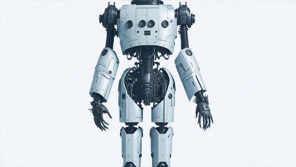 Robot on white background without head