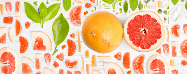 Grapefruit Slice and Leaf Collection