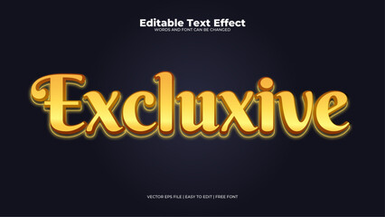 Black and gold exclusive 3d editable text effect - font style