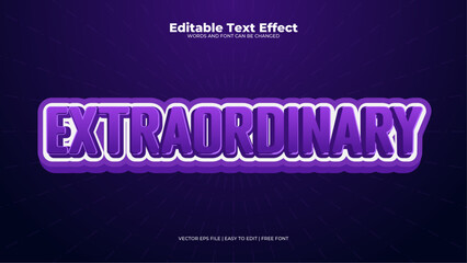 Purple violet extraordinary 3d editable text effect - font style