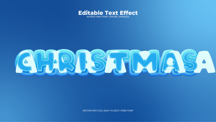Blue christmas 3d editable text effect - font style