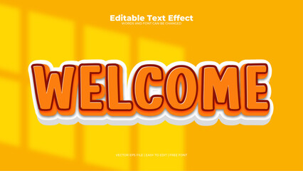Yellow and orange welcome 3d editable text effect - font style
