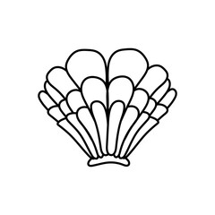 Seashell icon vector. Shell illustration sign. Sea life symbol or logo.