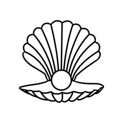 Seashell icon vector. Shell illustration sign. Sea life symbol or logo.