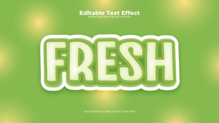 Green and yellow fresh 3d editable text effect - font style