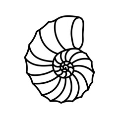 Seashell icon vector. Shell illustration sign. Sea life symbol or logo.