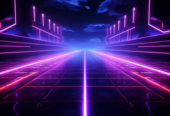 Neon illuminated futuristic backdrop realistic image, ultra hd, high design very detailed