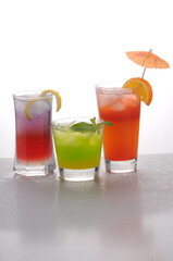 Cocktail Mocktail group shot against a white background