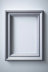 Blank picture frame on white wall. 3d render illustration.
