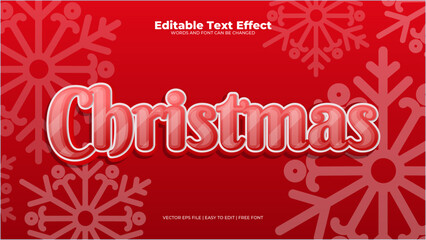 Red christmas 3d editable text effect - font style