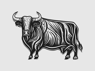 Stylized image of a bull. Ethnic. Traditional. Farm. Logo. Eco-friendly.Stylized image of a bull. Ethnic. Traditional. Farm. Logo. Eco-friendly.