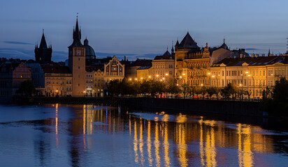 Prague one hour before sunrise.