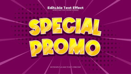 Yellow and purple violet super promo 3d editable text effect - font style