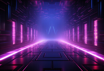 Fototapeta premium Neon illuminated futuristic backdrop realistic image, ultra hd, high design very detailed