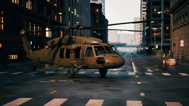 Military helicopter in New York City