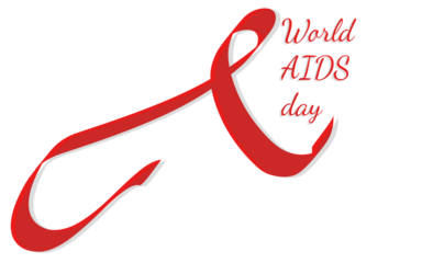 World AIDS day. December 1st. ribbon with aids awareness ribbon.