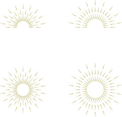 Vintage sunburst collection. Big set sunburst best quality. Sun rays. Radial sunset beams. Fireworks. Vector illustration.