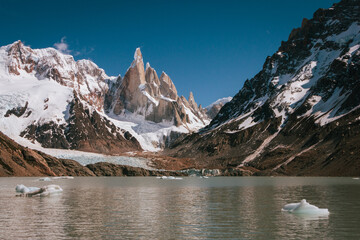 Cerro Torre in Patagonia, Argentina Landscape in Patagonia, mountains and ice Beautiful trip in Patagonia.