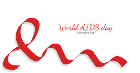 World AIDS day. December 1. ribbon with aids awareness ribbon.
