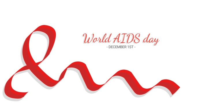 World AIDS day. December 1. ribbon with aids awareness ribbon.