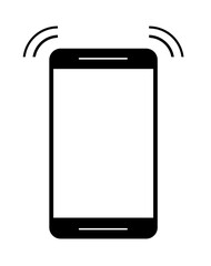 Smartphone mock-up with black frame and network illustration