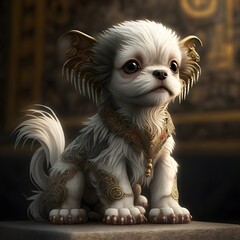 a cute chinese dragon puppy 