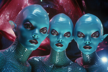 alien humanoids - obrazy, fototapety, plakaty