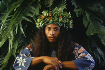 hawaiian guy - obrazy, fototapety, plakaty