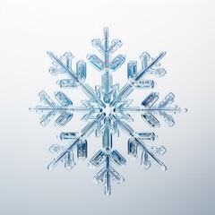 Elegant Snowflake on White Background - Winter Crystal Illustration for Design Projects