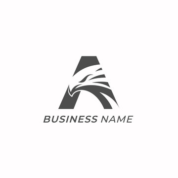 design logo combine letter A and eagle