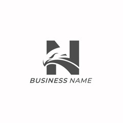 design logo creative letter N and eagle