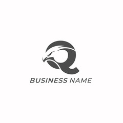 design logo creative letter Q and eagle