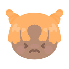 シンプルなオレンジお団子スタイルな女の子困る⭐︎PNG