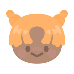 シンプルなオレンジお団子スタイルな女の子⭐︎PNG