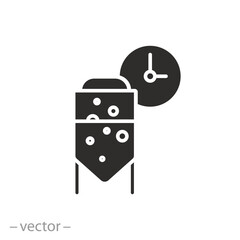 fermentation icon, drink production industry, flat symbol on white background - vector illustration eps10