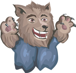 Halloween monster on transparent background.