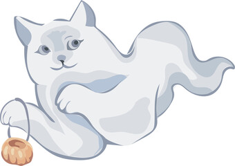 Halloween ghost on transparent background.