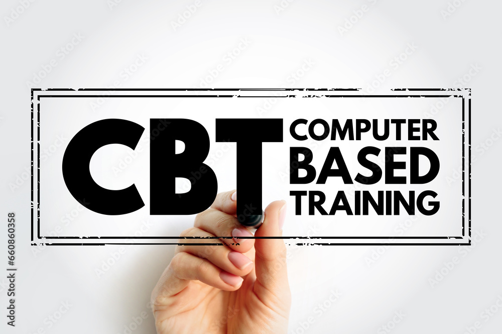 Poster cbt computer based training - education that is primarily administered using computers rather than a