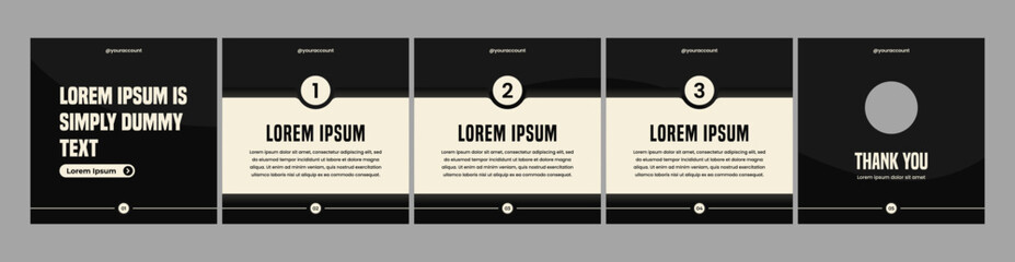 set of carousel templates for Instagram posts © Rozin