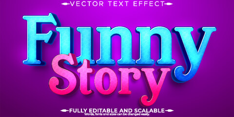 Funny story text effect, editable cartoon and comic text style