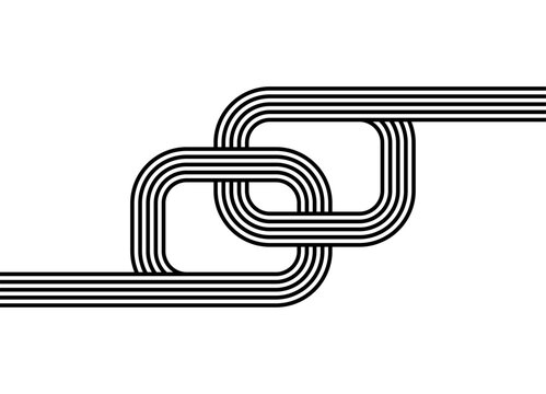 Abstract vector pattern of black parallel lines on a white background in retro style. Striped black and white design element. Modern vector background