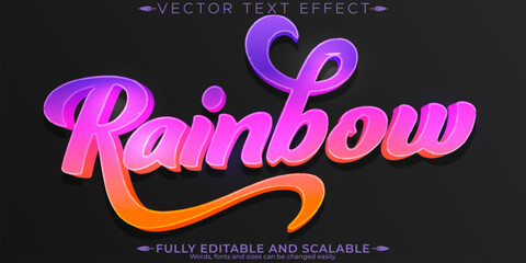 Colorful text effect, editable vibrant and lively customizable font style