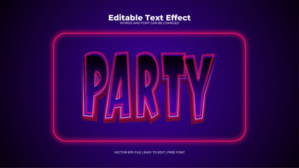Blue and pink party 3d editable text effect - font style
