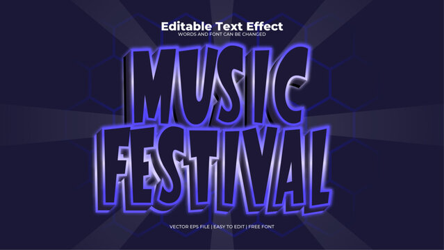 Blue and black music festival 3d editable text effect - font style