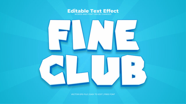 Blue and white fine club 3d editable text effect - font style
